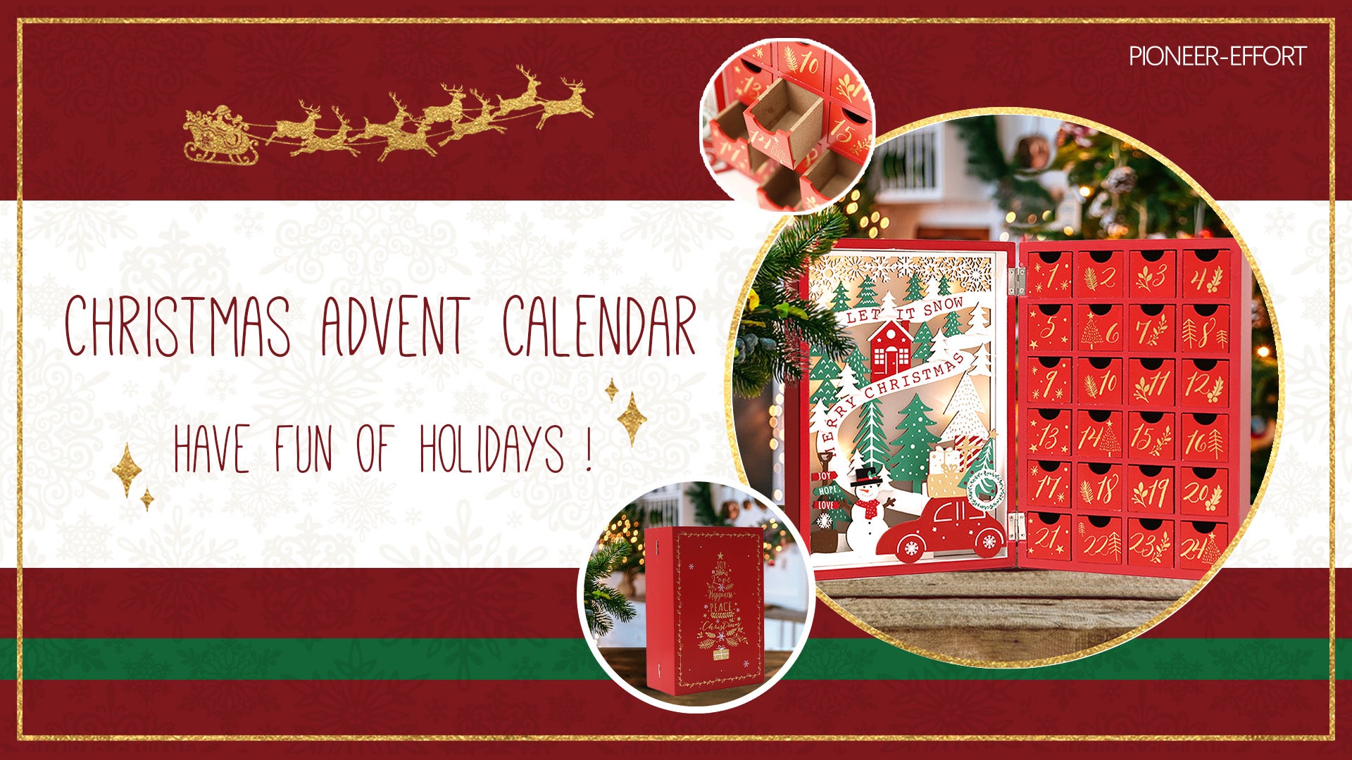 Red Wooden Advent Calendar Book